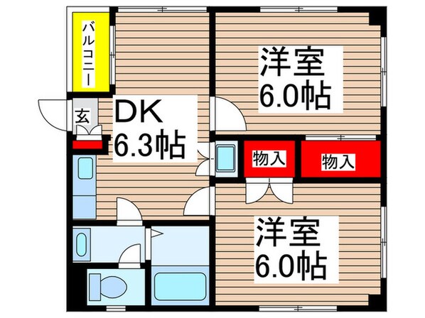 荻原マンションの物件間取画像